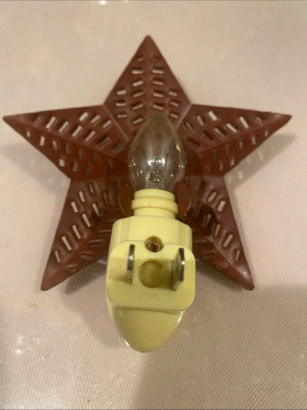 Vintage primitive metal  star night light